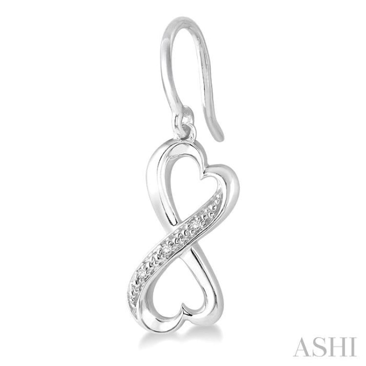 Infinity Heart Shape Silver Diamond Fashion Earrings