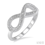 Infinity Shape Silver Diamond Fashion Ring