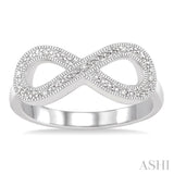 Infinity Shape Silver Diamond Fashion Ring