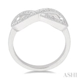 Infinity Shape Silver Diamond Fashion Ring
