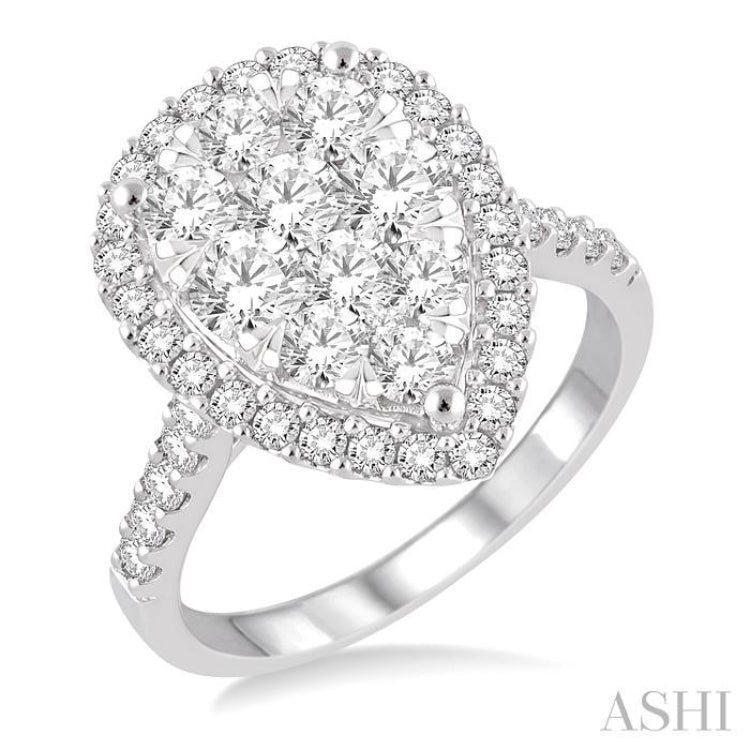 Pear Shape Lovebright Bridal Diamond Engagement Ring