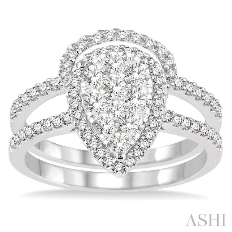 Pear Shape Lovebright Bridal Diamond Wedding Set