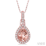 Pear Shape Gemstone & Diamond Pendant
