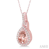 Pear Shape Gemstone & Diamond Pendant