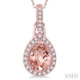 Pear Shape Gemstone & Diamond Pendant