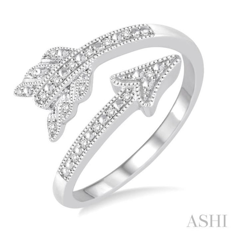 Arrow Silver Diamond Fashion Open Ring