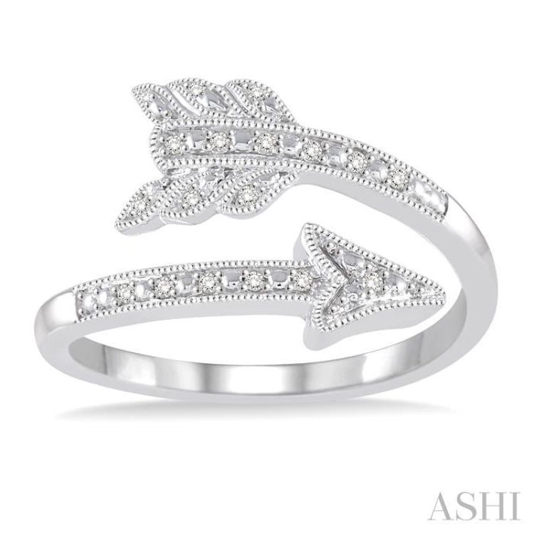 Arrow Silver Diamond Fashion Open Ring