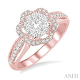 Flower Shape Lovebright Bridal Diamond Engagement Ring
