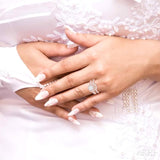 Flower Shape Lovebright Bridal Diamond Wedding Set