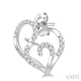Double Heart Shape Diamond Earrings