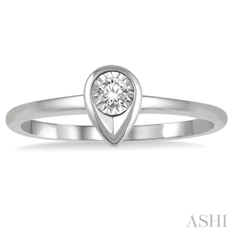 Pear Shape Diamond Promise Ring