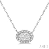 Oval Shape Lovebright Diamond Necklace