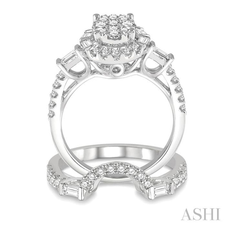 Oval Shape Lovebright Bridal Diamond Wedding Set