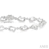 Heart Shape Silver Diamond Bracelet