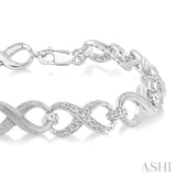 Infinity Shape Silver Diamond Fashion Bracelet