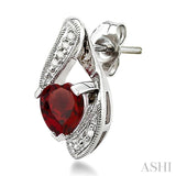 Heart Shape Silver Diamond & Gemstone Fashion Earrings