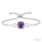 Silver Diamond & Gemstone Lariat Bracelet