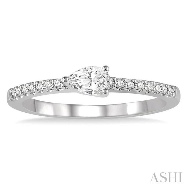 Pear Shape East West Stackable Diamond Ring