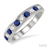 Gemstone & Diamond Wedding Band