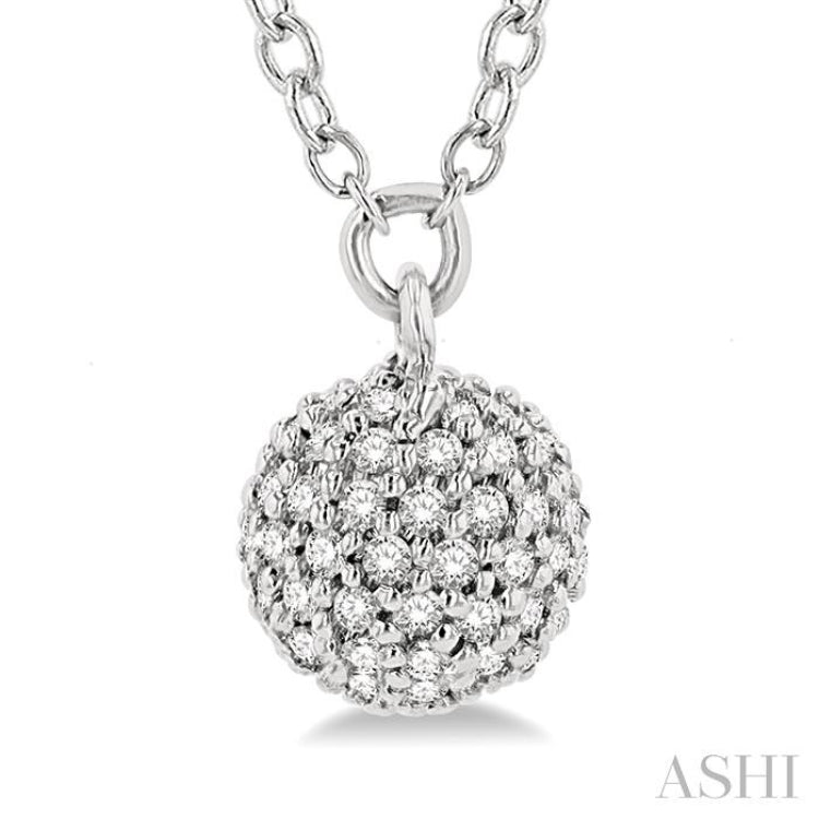 14k White Gold Ball Chain Diamond Necklace #106693 - Seattle Bellevue |  Joseph Jewelry