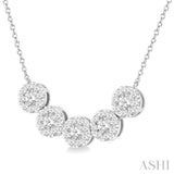 5 Stone Lovebright Essential Diamond Necklace