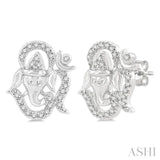 Om Ganesha Petite Diamond Fashion Earrings